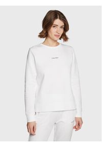 Calvin Klein Bluza Micro Logo K20K205453 Biały Regular Fit. Kolor: biały. Materiał: syntetyk, bawełna