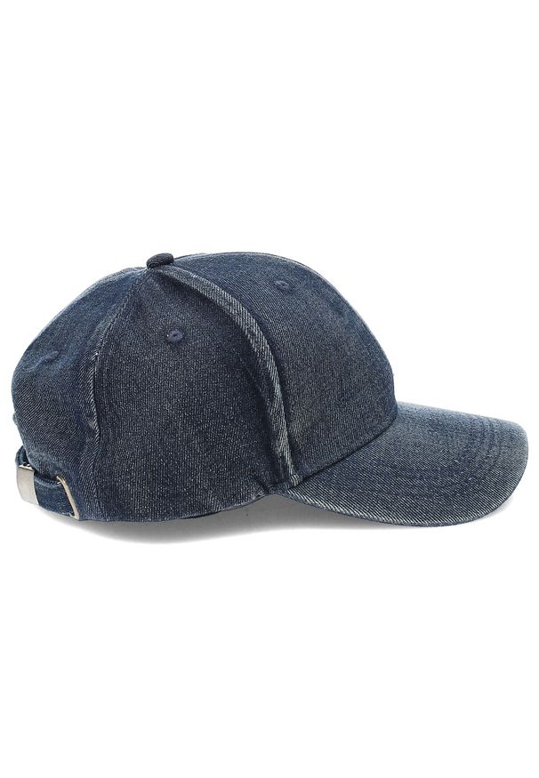 Granatowa Sportowa Damska Czapka Z Daszkiem Versoli. Kolor: niebieski. Materiał: jeans, materiał. Styl: sportowy