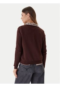 Tommy Jeans Sweter Essential DW0DW19888 Brązowy Regular Fit. Kolor: brązowy. Materiał: bawełna #4