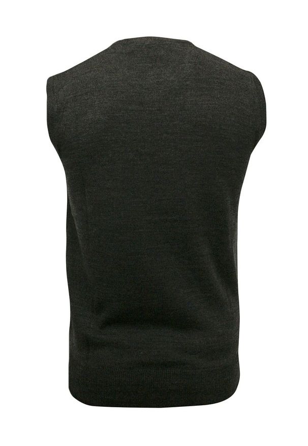 Brave Soul - Kamizelka Popielata Elegancka Męska -BRAVE SOUL- Dekolt w Serek (V-neck), Bezrękawnik. Okazja: na co dzień. Typ kołnierza: dekolt w serek. Kolor: szary. Materiał: akryl. Długość rękawa: bez rękawów. Sezon: jesień, zima. Styl: elegancki