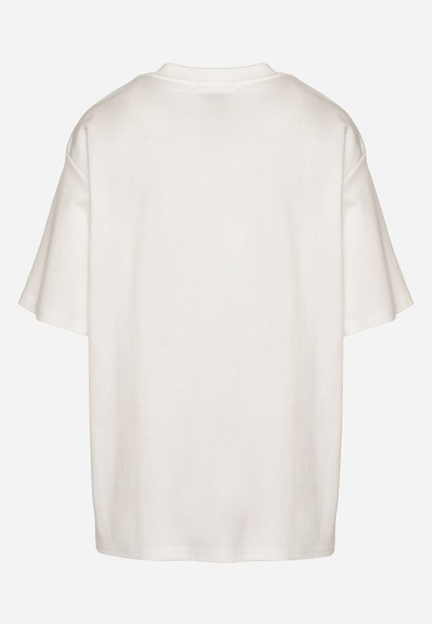 Born2be - Biały Bawełniany Klasyczny T-shirt Merovira. Okazja: na co dzień, na randkę. Kolor: biały. Materiał: bawełna. Styl: klasyczny