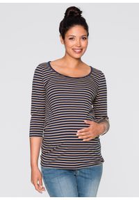 bonprix - Shirt ciążowy z bawełny organicznej (2 szt.). Kolekcja: moda ciążowa. Kolor: niebieski. Materiał: bawełna