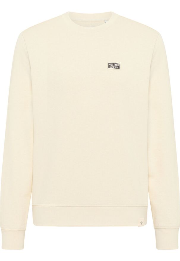 Mustang - MĘSKA BLUZA MUSTANG Ben Crewneck White Asparagus 1014511 3000