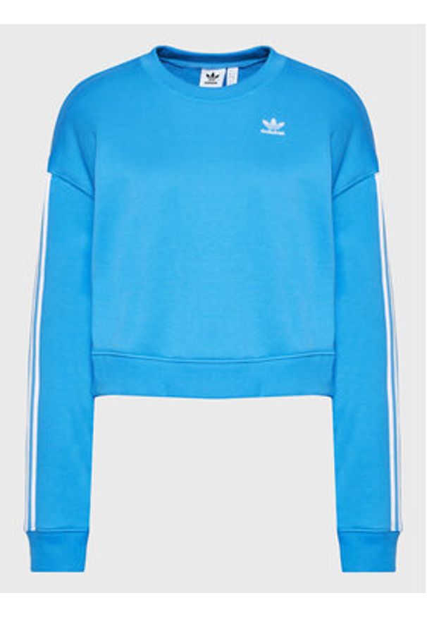 Adidas - adidas Bluza Allover Print HN3641 Niebieski Relaxed Fit. Kolor: niebieski. Materiał: bawełna. Wzór: nadruk