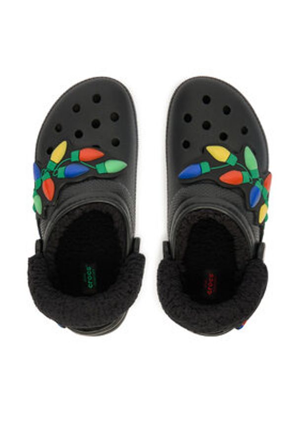 Crocs Klapki Classic Lined Holiday Lights Clog 212054 Czarny. Kolor: czarny