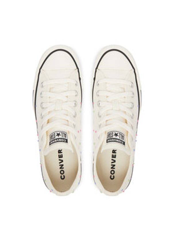 Converse Trampki Chuck Taylor All Star Mini Studs A17872C Écru. Kolor: kremowy. Materiał: materiał
