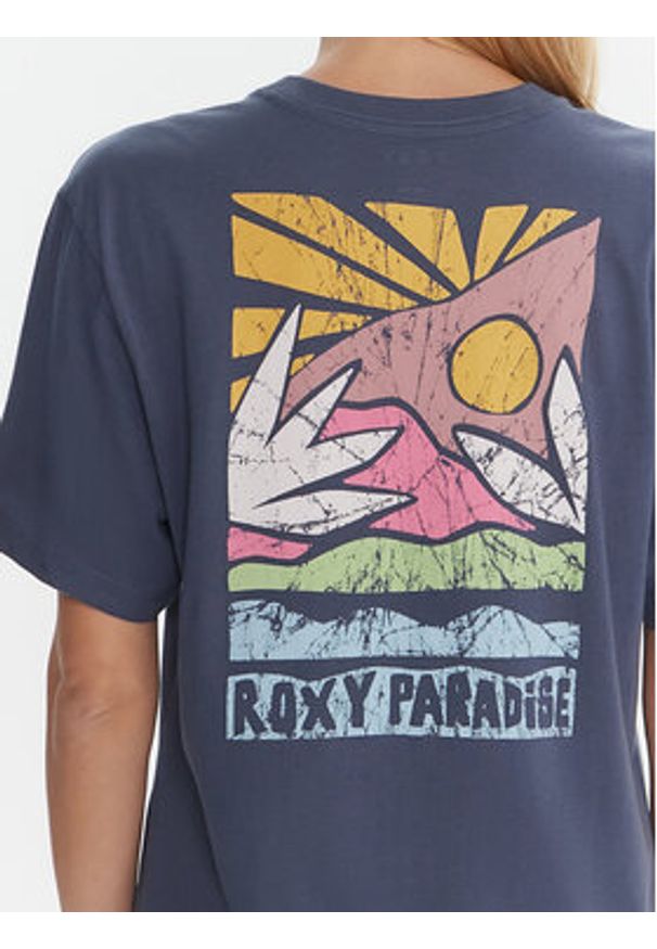 Roxy T-Shirt Hangloose Poster ERJZT06018 Niebieski Regular Fit. Kolor: niebieski. Materiał: bawełna