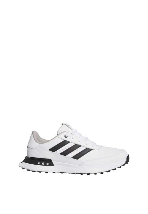 Adidas - Buty S2G Spikeless Leather 24 Golf. Kolor: biały, wielokolorowy, czarny, szary. Materiał: skóra. Szerokość cholewki: normalna. Sport: golf