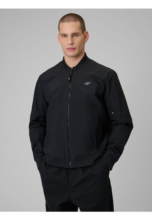 4f - 4F Kurtka przejściowa męska - czarna 3XL. Okazja: na co dzień. Kolor: czarny. Materiał: materiał. Styl: casual, sportowy