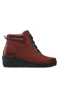 Go Soft Trzewiki WI23-WARUNA-03 Bordowy. Kolor: czerwony. Materiał: skóra #1
