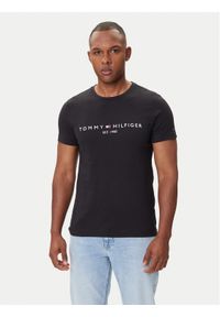 TOMMY HILFIGER - Tommy Hilfiger T-Shirt Core Logo Tee MW0MW11465 Czarny Slim Fit. Kolor: czarny. Materiał: bawełna