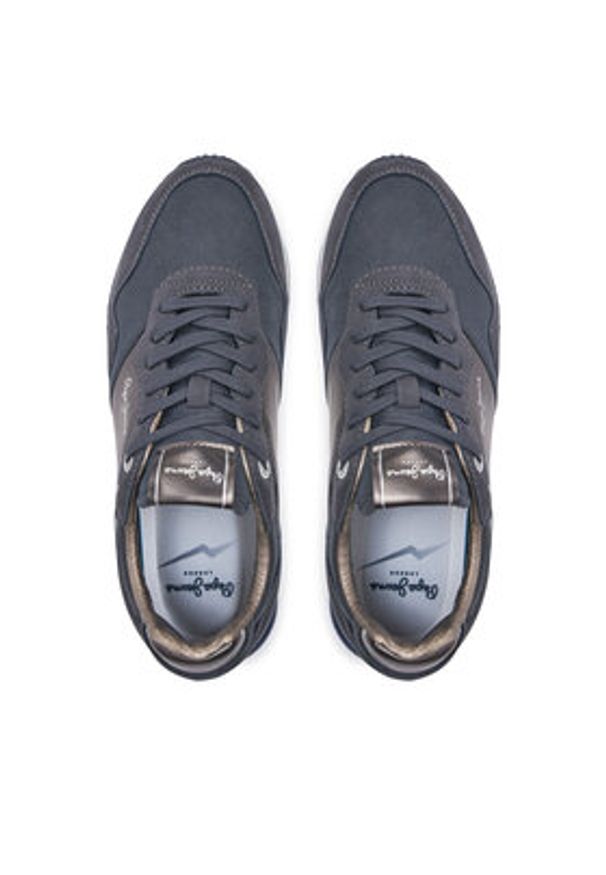 Pepe Jeans Sneakersy PLS40023 Granatowy. Kolor: niebieski. Materiał: materiał