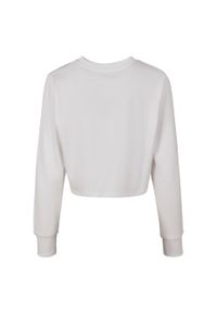 BUILD YOUR BRAND - Sweter Damski / Damski Z Przyciętym Dekoltem Z Frotte. Kolor: biały