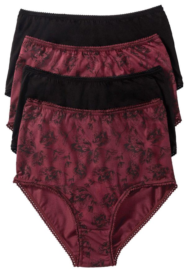 bonprix - Figi z wysoką talią z bawełny organicznej (4 pary). Kolor: czarny. Materiał: bawełna