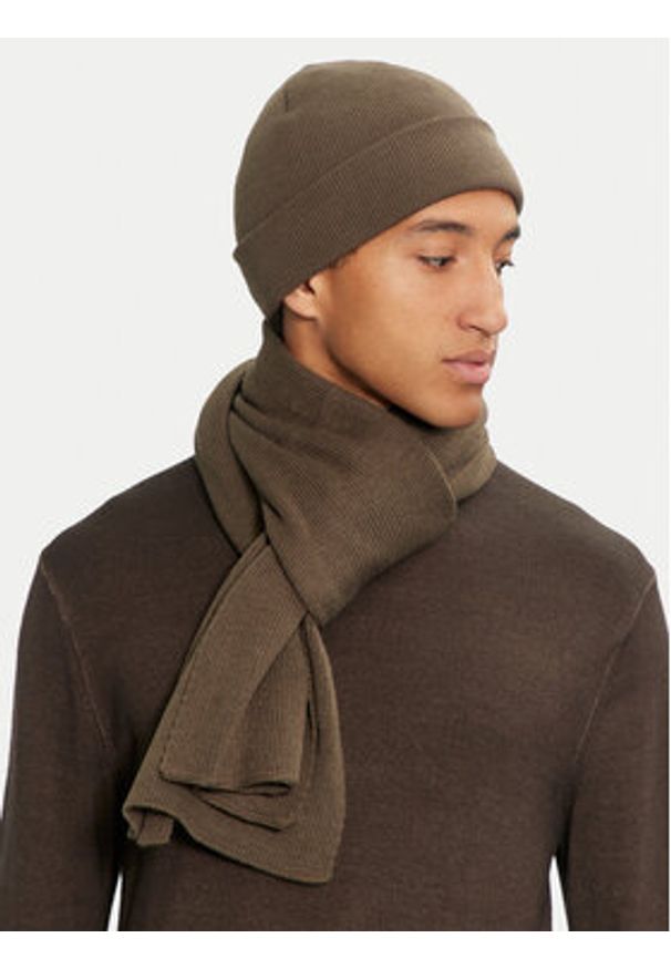 Jack & Jones Zestaw Szalik i Czapka 12163827 Brązowy. Kolor: brązowy. Materiał: akryl