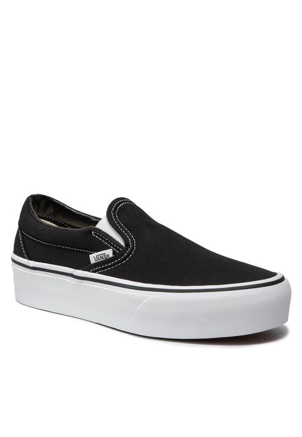 Tenisówki Vans Classic Slip-On P VN00018EBLK Czarny. Zapięcie: bez zapięcia. Kolor: czarny. Materiał: materiał