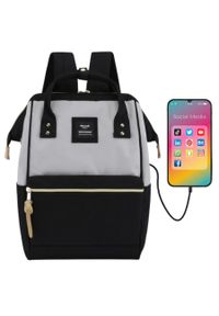 Plecak wielofunkcyjny z kieszeniami na urządzenia przenośne - Himawari. Materiał: materiał. Styl: elegancki, casual