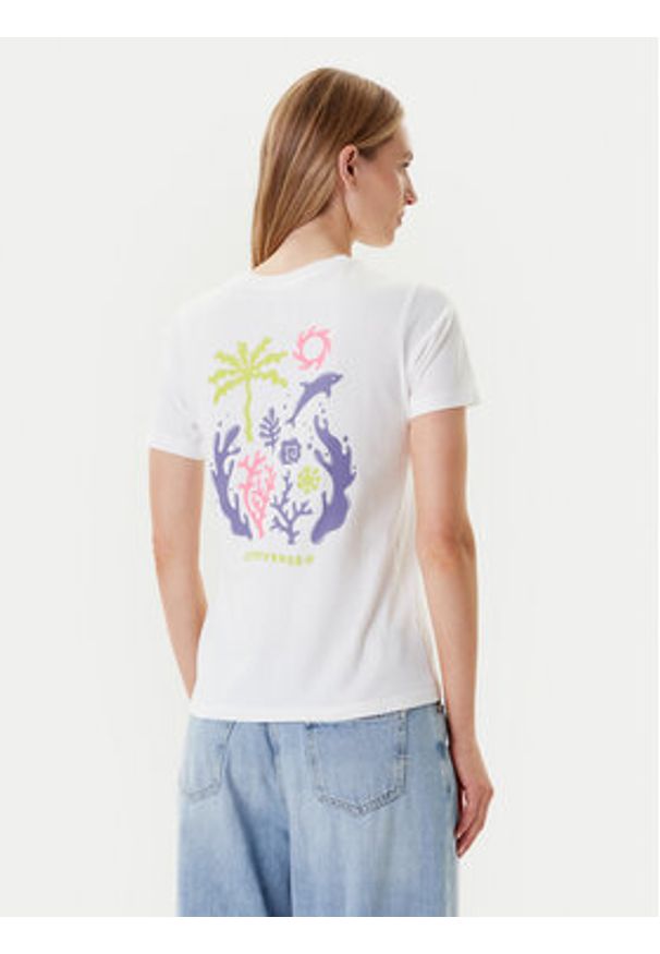 Converse T-Shirt Sea 10027759-A01 Biały Regular Fit. Kolor: biały. Materiał: bawełna