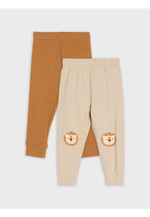 Sinsay - Bawełniane legginsy 2 pack - szary. Kolor: szary. Materiał: bawełna