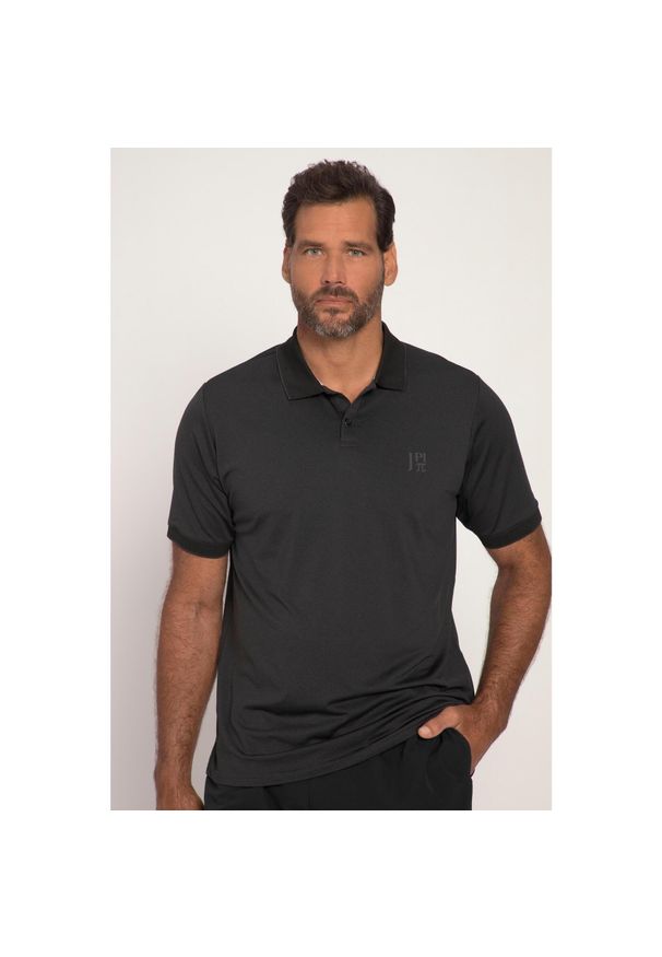 JAY-PI - Męska Koszulka polo golf rękaw 1/2 QuickDry. Typ kołnierza: golf, polo. Kolekcja: plus size. Kolor: czarny. Materiał: poliester, materiał, elastan. Styl: sportowy