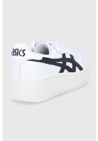 Asics Buty skórzane kolor biały na platformie. Nosek buta: okrągły. Zapięcie: sznurówki. Kolor: biały. Materiał: skóra. Obcas: na platformie. Sport: bieganie #4