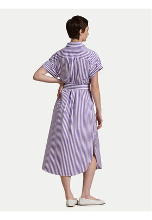 Polo Ralph Lauren Sukienka koszulowa 211959911002 Fioletowy Regular Fit. Typ kołnierza: polo. Kolor: fioletowy. Materiał: bawełna. Typ sukienki: koszulowe