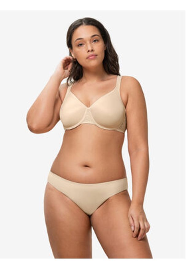 Triumph Biustonosz z fiszbiną Comfort Minimizer 10166827 Beżowy. Kolor: beżowy. Materiał: syntetyk