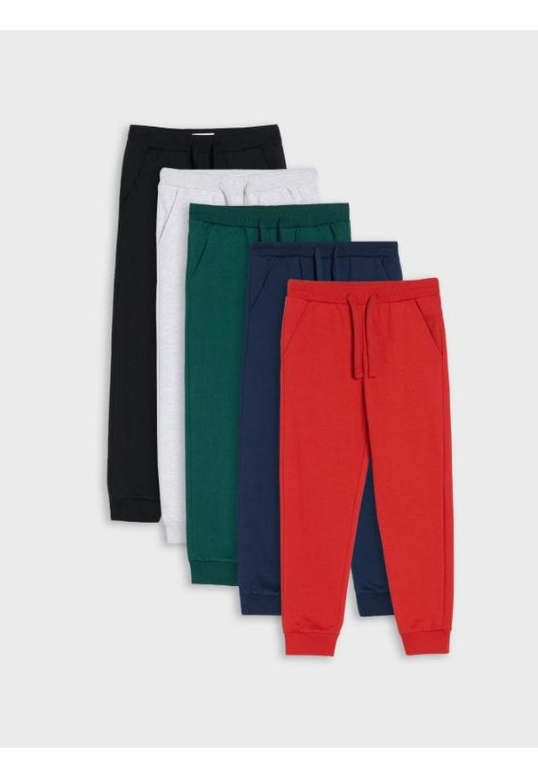 Sinsay - Spodnie dresowe slim 5 pack - szary. Kolor: szary. Materiał: dresówka