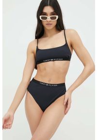 TOMMY HILFIGER - Tommy Hilfiger biustonosz kąpielowy kolor czarny. Kolor: czarny. Materiał: poliester #5
