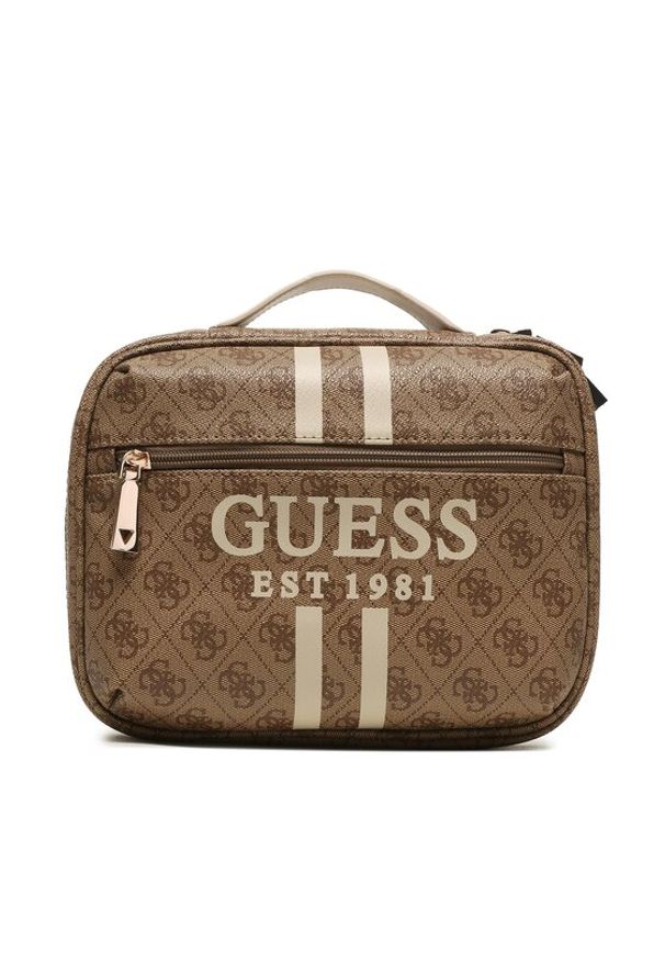 Guess Kosmetyczka Mildred (B) Travel TWB896 22600 Beżowy. Kolor: beżowy. Materiał: skóra