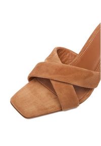 Gino Rossi - GINO ROSSI Klapki EO-GL95F-970 Brązowy. Kolor: brązowy. Materiał: zamsz, skóra #8