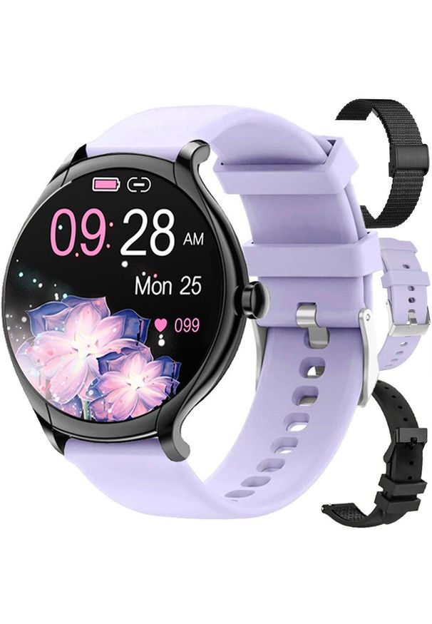 Zegarek damski SMARTWATCH Rubicon RNCF13 czarny / 3 paski. Rodzaj zegarka: smartwatch. Kolor: czarny