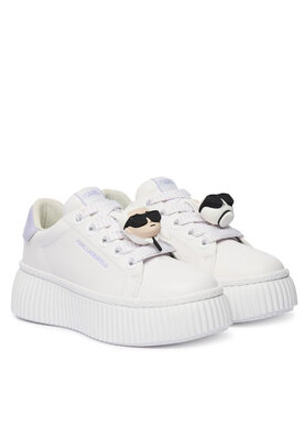 Karl Lagerfeld - KARL LAGERFELD Sneakersy Kreeper Lo KL42336T Écru. Materiał: skóra