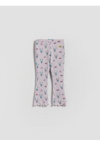 Reserved - Bawełniane legginsy Kicia Kocia - lawendowy. Kolor: fioletowy. Materiał: bawełna #1