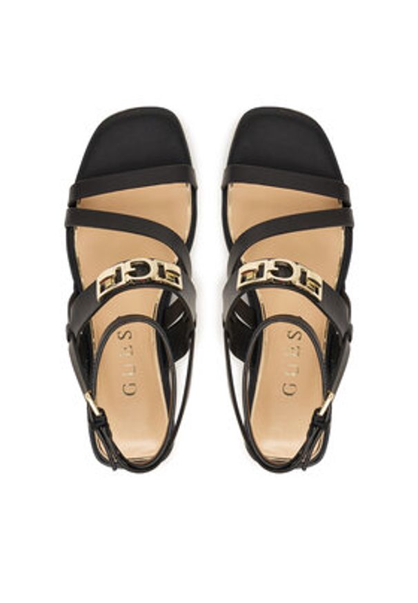 Guess Sandały FLJRUL LEA03 Czarny. Kolor: czarny. Materiał: skóra