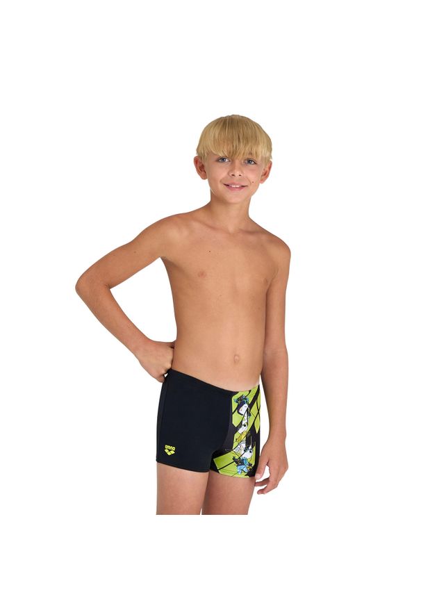 Spodenki treningowe kąpielówki chłopięce na basen Arena Cats. Kolor: wielokolorowy, czarny