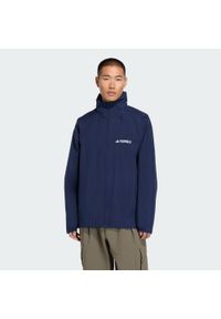 Adidas - Kurtka Multi Essentials 2L Rain. Kolor: niebieski. Technologia: ClimaProof (Adidas). Sport: turystyka piesza #1