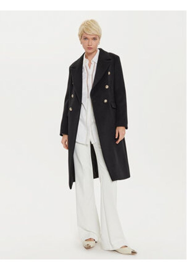 Maryley Płaszcz przejściowy 24IB810/15NE Czarny Regular Fit. Kolor: czarny. Materiał: syntetyk