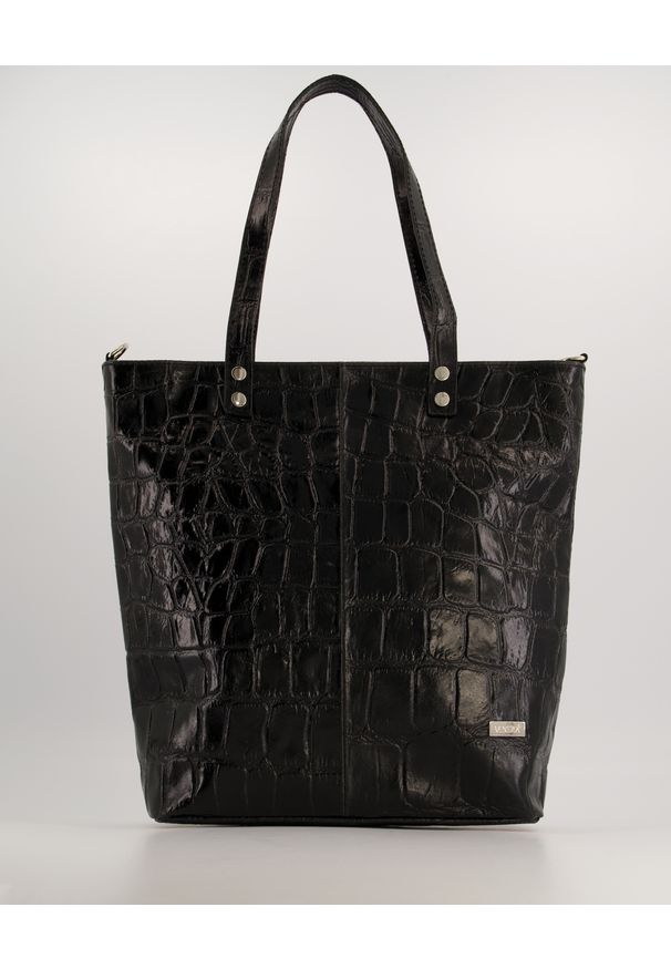 Venezia - TORBA ZE SKÓRY LAKIEROWANEJ 4-985-X C-C NERO. Materiał: skórzane, lakierowane