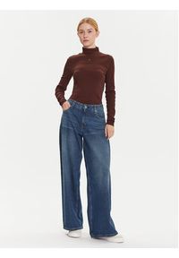 Tommy Jeans Bluzka Essential DW0DW19830 Brązowy Slim Fit. Kolor: brązowy. Materiał: bawełna #5