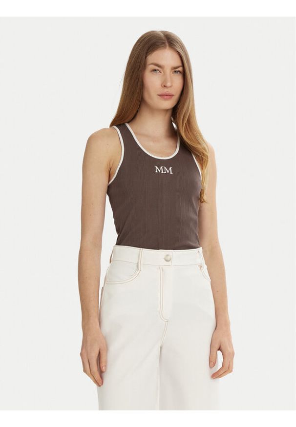 Max Mara Leisure Top Sax 2516941027 Brązowy Slim Fit. Kolor: brązowy. Materiał: bawełna