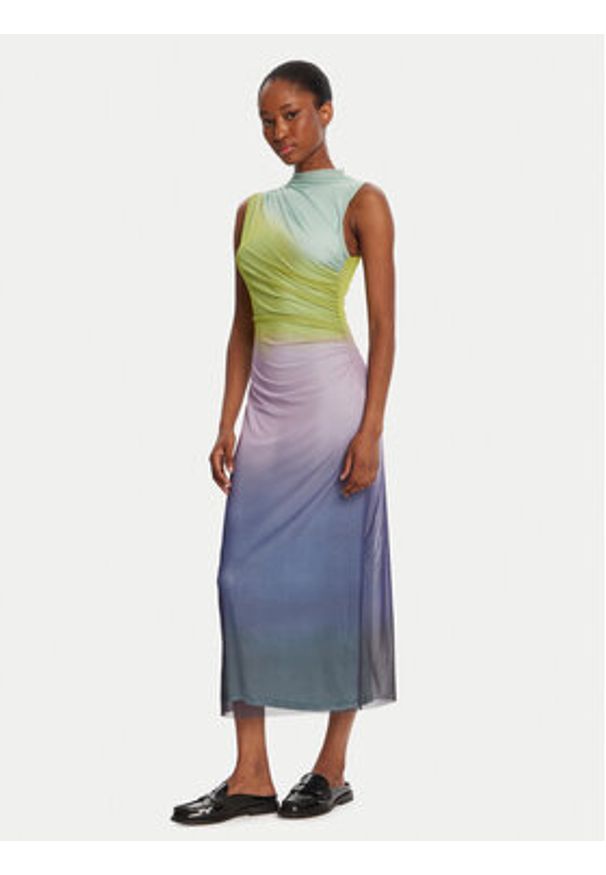 Desigual Sukienka koktajlowa Lola 25WWVK18 Kolorowy Slim Fit. Materiał: syntetyk. Wzór: kolorowy. Styl: wizytowy