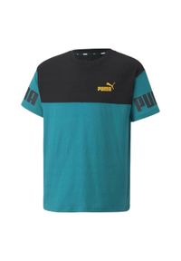 Puma - Koszulka Dziecięca Power Colour Block T-shirt. Kolor: czarny, niebieski, wielokolorowy