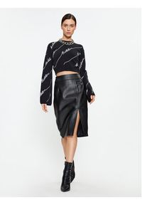 ROTATE Sweter Sequin Logo 110113100 Czarny Regular Fit. Kolor: czarny. Materiał: bawełna #2