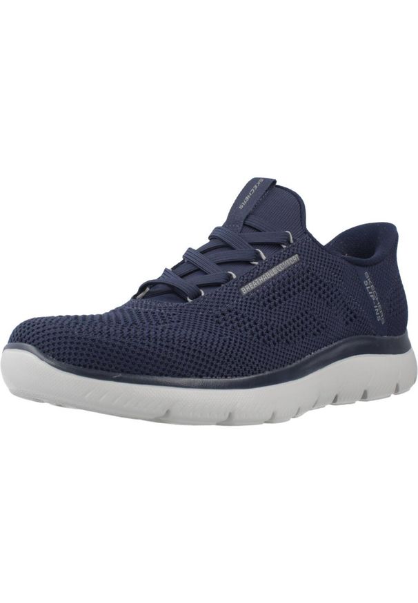skechers - Buty SKECHERS SLIP-INS SUMMITS Niebieski. Kolor: niebieski. Materiał: tkanina
