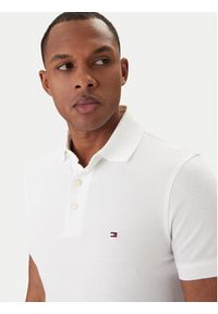 TOMMY HILFIGER - Tommy Hilfiger Polo 1985 MW0MW17771 Biały Slim Fit. Typ kołnierza: polo. Kolor: biały. Materiał: bawełna #2