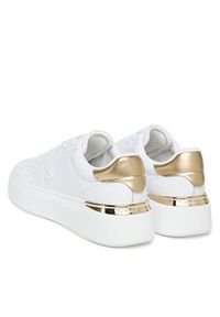 TOMMY HILFIGER - Tommy Hilfiger Sneakersy Chic Platform Gold FW0FW08817 Biały. Kolor: biały. Materiał: skóra. Obcas: na platformie #4