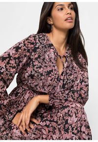 bonprix - Długa sukienka z czystej wiskozy. Kolor: czarny. Materiał: wiskoza. Wzór: nadruk. Długość: maxi #2