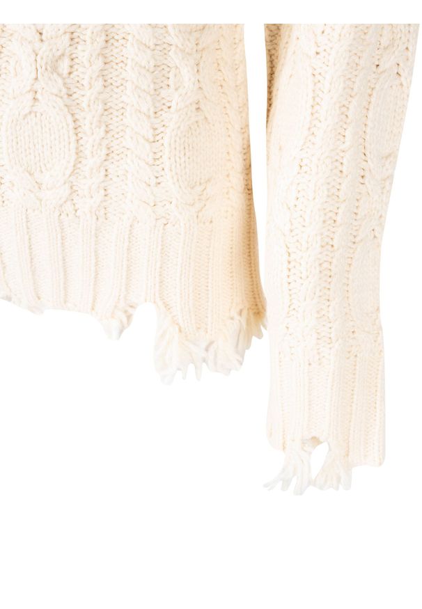 Silvian Heach Sweter | CVA22097LU | Kobieta | Kremowy. Okazja: na co dzień. Typ kołnierza: golf. Kolor: kremowy. Materiał: nylon, akryl, wełna, poliester. Wzór: ze splotem, aplikacja. Styl: casual