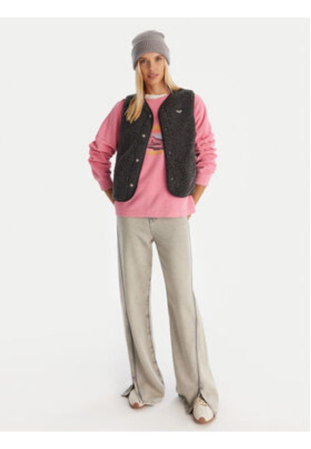 Roxy Bezrękawnik Iconic Twon Vest ERJPF03235 Szary Regular Fit. Kolor: szary. Materiał: syntetyk. Długość rękawa: bez rękawów